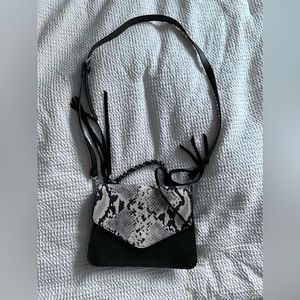 Black snakeskin crossbody purse